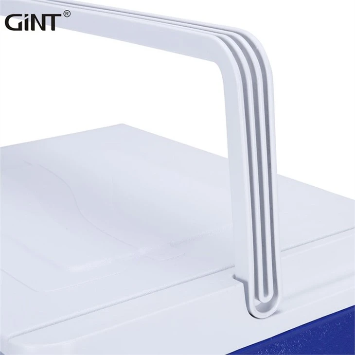 Simple Blue Portable Hard Plastic Food Drink Storage Ice Cooler Box With Handle